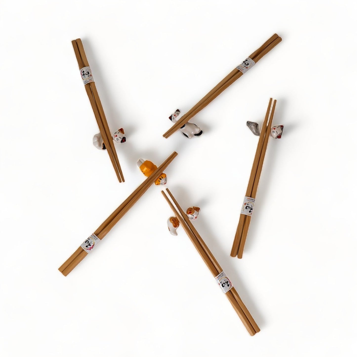 5 pc Chopsticks and Cats Porcelain Chopsticks Rest Gift Settevanaa5 pc Chopsticks and Cats Porcelain Chopsticks Rest Gift Set