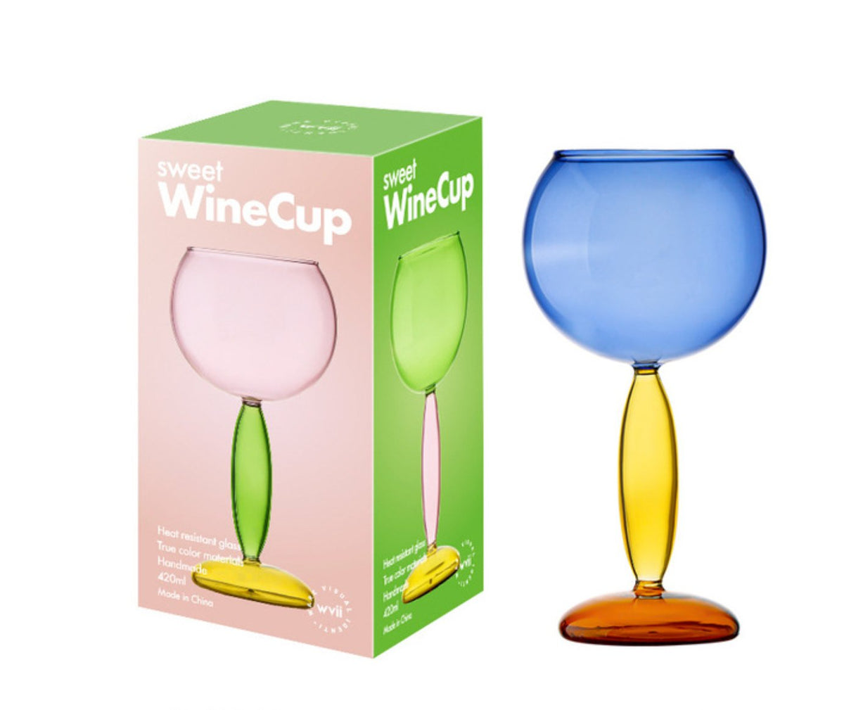 Colored Glass Wine Cup and DecantertevanaaColored Glass Wine Cup and Decanter