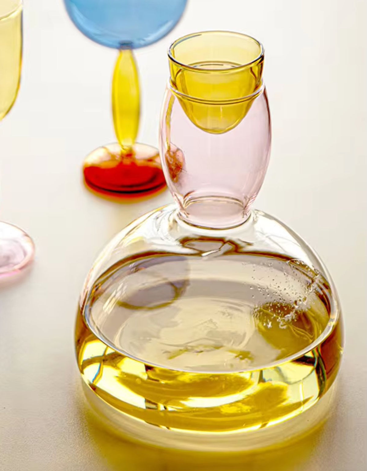Colored Glass Wine Cup and DecantertevanaaColored Glass Wine Cup and Decanter
