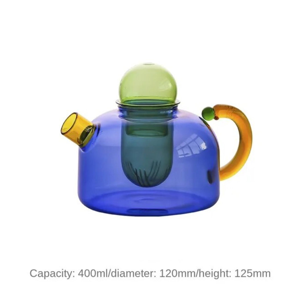 Contrasting Color Heat Resistant Glass Teapot and CupstevanaaContrasting Color Heat Resistant Glass Teapot and Cups