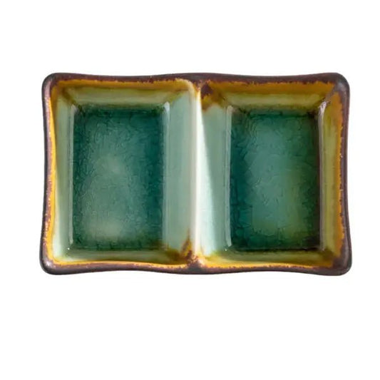 Midori Kanyu 4oz 5.25"L Divided Rectangle Sauce DiSHtevanaaMidori Kanyu 4oz 5.25"L Divided Rectangle Sauce DiSH
