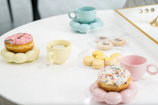 Sunflower Coffee Mug with Decorative Cloud PlatetevanaaSunflower Coffee Mug with Decorative Cloud Plate
