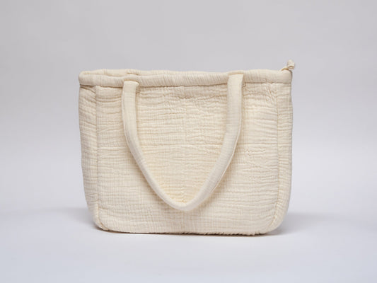 The Muslin Grid Tote Bag Naturaltevanaa