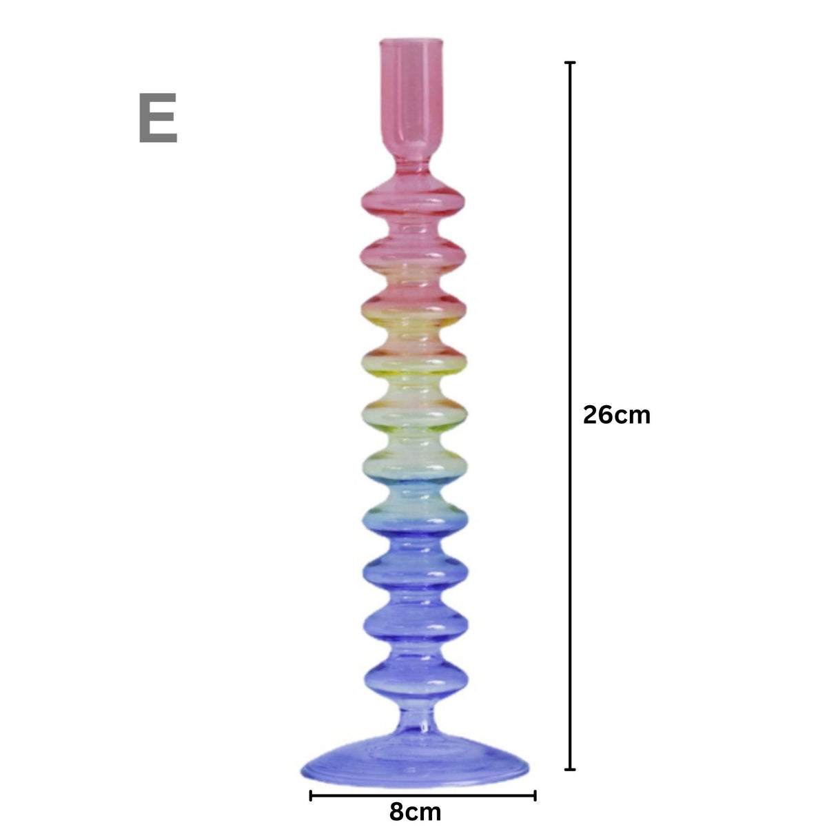 Three Colors Glass Candlestick HoldertevanaaThree Colors Glass Candlestick Holder
