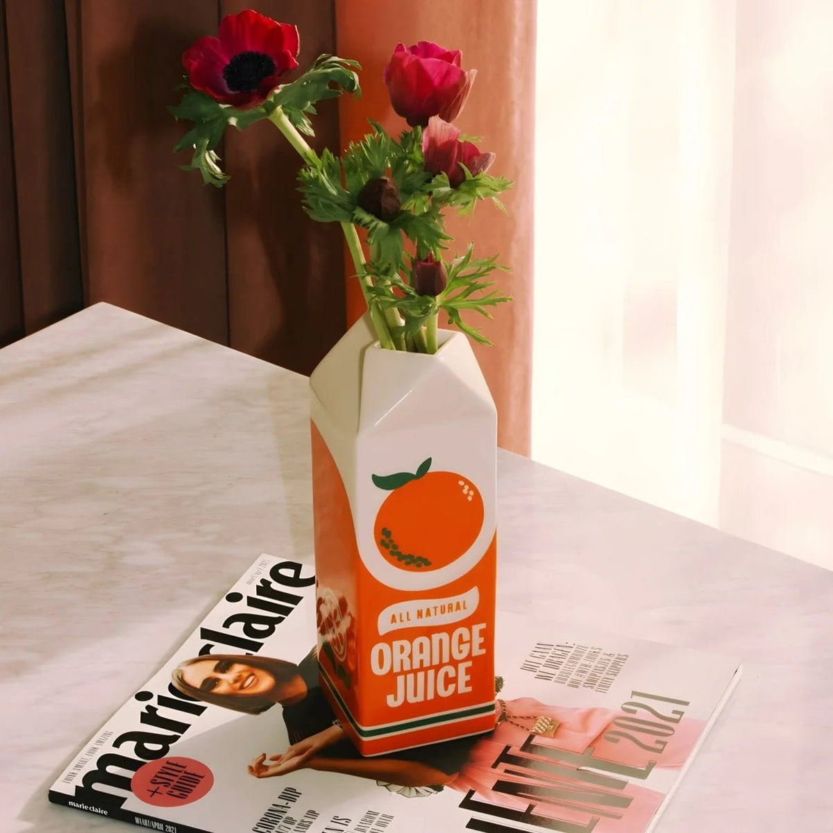 Vintage Orange Juice VasetevanaaVintage Orange Juice Vase