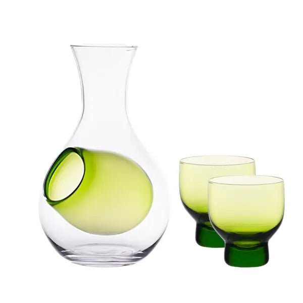 12oz Glass Sake Bottle and 2 Cups Set - Greentevanaa12oz Glass Sake Bottle and 2 Cups Set - Green