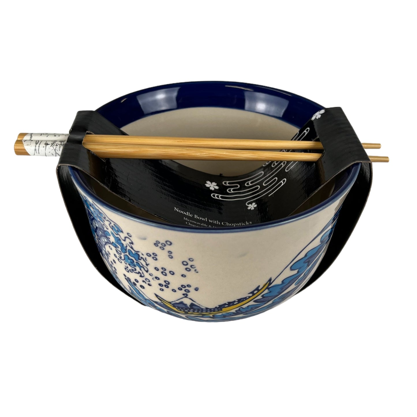 24oz Noodle Bowl With Chopsticks - Hokusai Wavetevanaa24oz Noodle Bowl With Chopsticks - Hokusai Wave