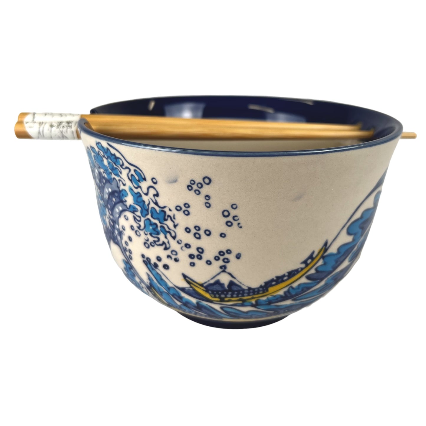 24oz Noodle Bowl With Chopsticks - Hokusai Wavetevanaa24oz Noodle Bowl With Chopsticks - Hokusai Wave