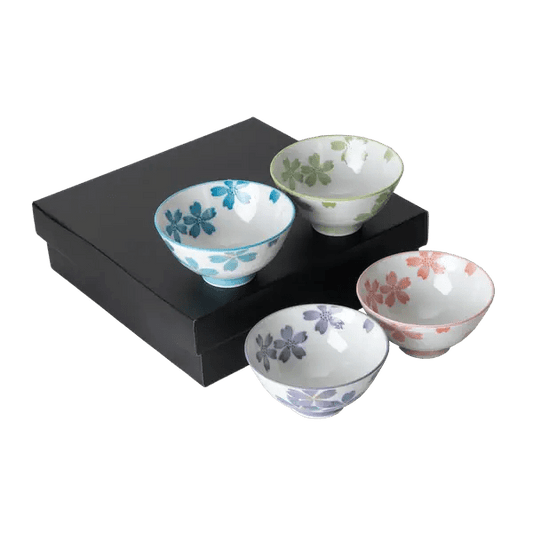 4 Piece Rice Bowl Gift Set - Sakura Cherry Blossomstevanaa4 Piece Rice Bowl Gift Set - Sakura Cherry Blossoms