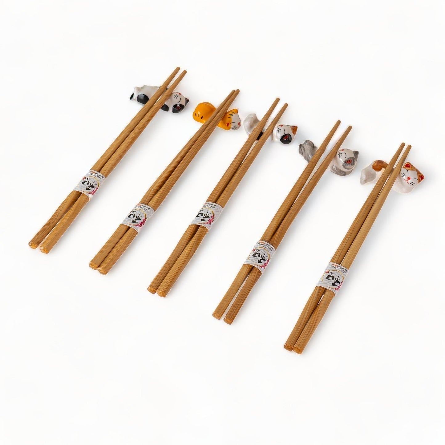 5 pc Chopsticks and Cats Porcelain Chopsticks Rest Gift Settevanaa5 pc Chopsticks and Cats Porcelain Chopsticks Rest Gift Set