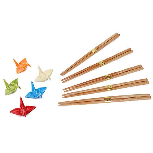 5pc Chopsticks and Crain Porcelain Chopsticks Rest Settevanaa5pc Chopsticks and Crain Porcelain Chopsticks Rest Set