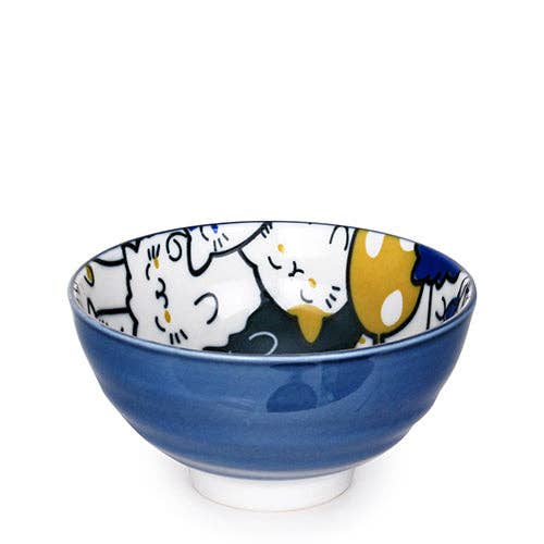 Bunch of Cats 11oz Porcelain Rice Bowl BluetevanaaBunch of Cats 11oz Porcelain Rice Bowl Blue