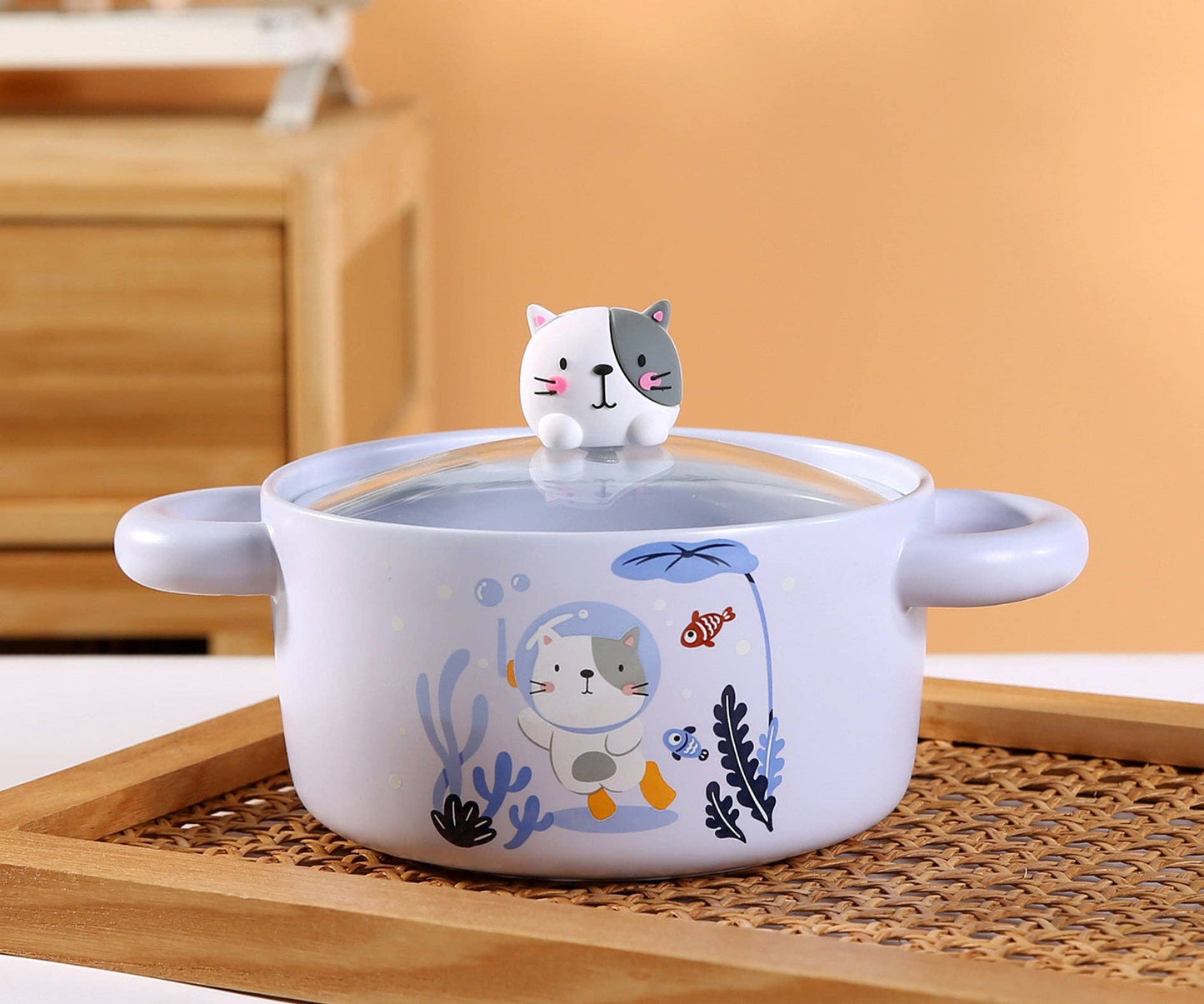 Cute Cat 30oz Bowl with LidtevanaaCute Cat 30oz Bowl with Lid