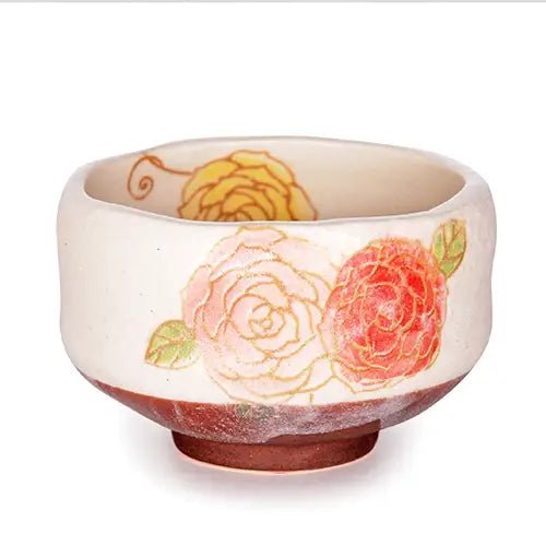 Floral Mix Mini Matcha Bowl 8oz 3.75"D x 1.5"H PorcelaintevanaaFloral Mix Mini Matcha Bowl 8oz 3.75"D x 1.5"H Porcelain