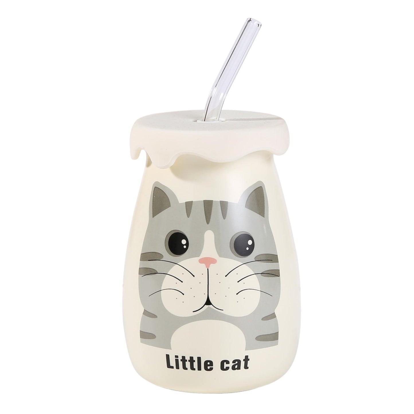 Gray Tabby Cat 14oz Mug With Lid and Straw (12/36)tevanaaGray Tabby Cat 14oz Mug With Lid and Straw (12/36)