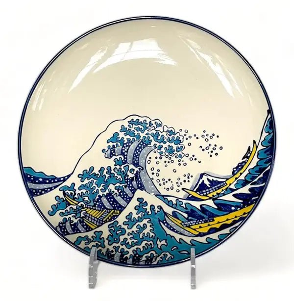 Great Wave 10.5"Dia Porcelain Round Dinner Plate Hand PainttevanaaGreat Wave 10.5"Dia Porcelain Round Dinner Plate Hand Paint