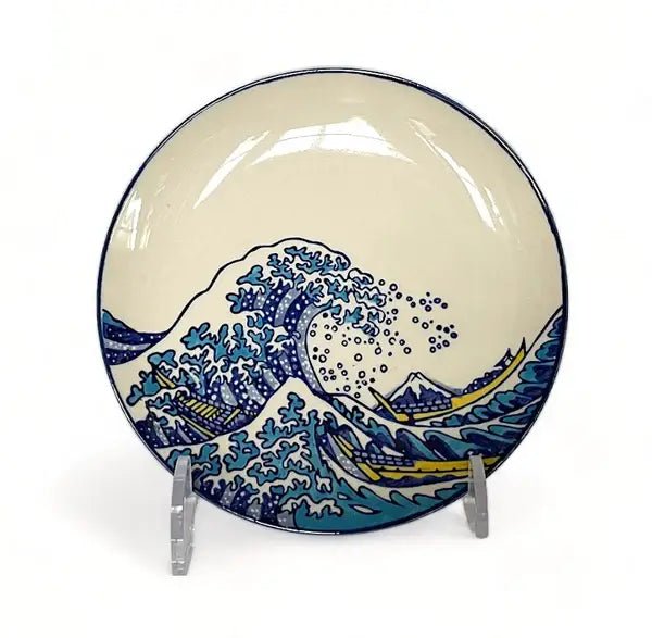 Great Wave 6.5"Dia Round Appetizer Salad Plate Hand PainttevanaaGreat Wave 6.5"Dia Round Appetizer Salad Plate Hand Paint