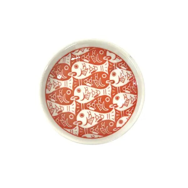 JAPAN Sakana Red Fish 2oz 3.5"Dia Porcelain Sauce DishtevanaaJAPAN Sakana Red Fish 2oz 3.5"Dia Porcelain Sauce Dish