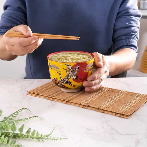 Japanese Crane Bowl With Chopsticks SettevanaaJapanese Crane Bowl With Chopsticks Set