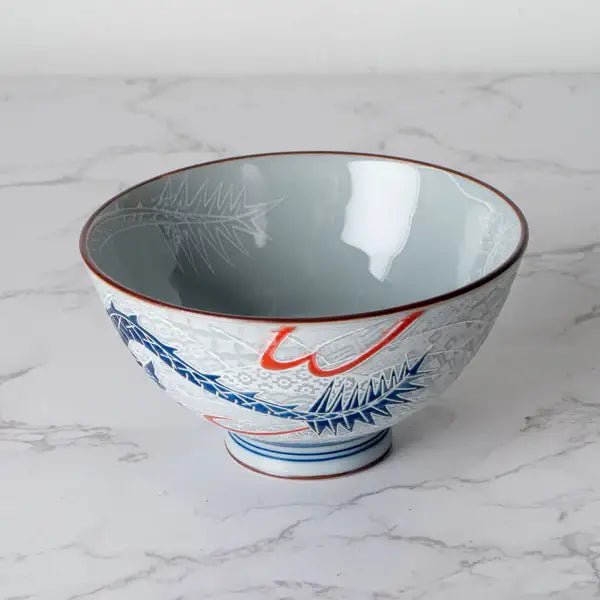 Japanese Kobiki Dragon 4.5"D x 2.5"H Porcelain Rice BowltevanaaJapanese Kobiki Dragon 4.5"D x 2.5"H Porcelain Rice Bowl