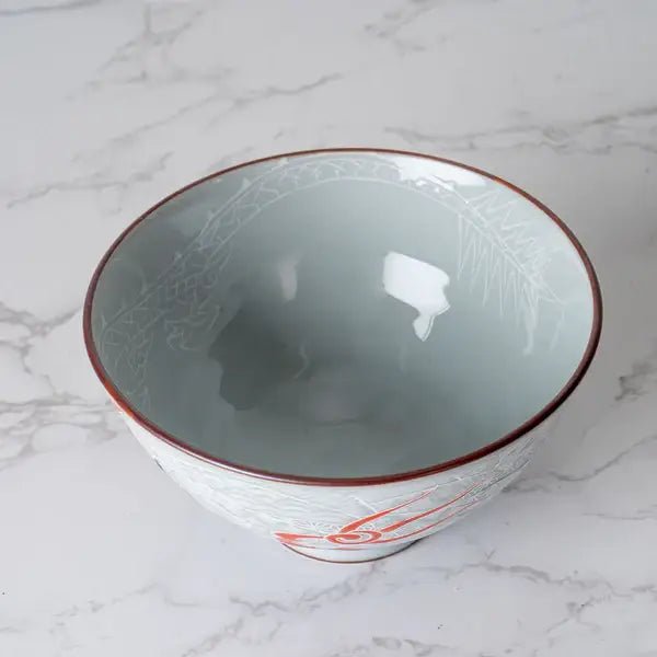 Japanese Kobiki Dragon 4.5"D x 2.5"H Porcelain Rice BowltevanaaJapanese Kobiki Dragon 4.5"D x 2.5"H Porcelain Rice Bowl