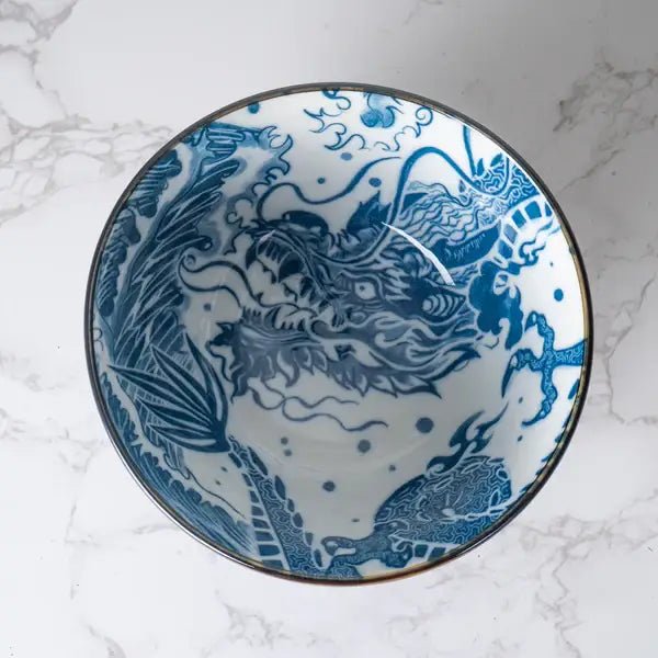 Japanese Ryu Dragon 14oz Porcelain Bowl MediumtevanaaJapanese Ryu Dragon 14oz Porcelain Bowl Medium