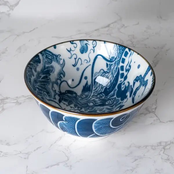 Japanese Ryu Dragon 14oz Porcelain Bowl MediumtevanaaJapanese Ryu Dragon 14oz Porcelain Bowl Medium