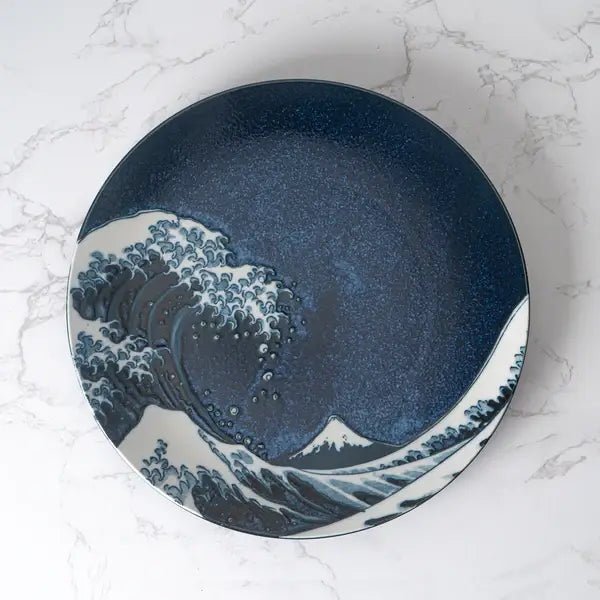 Kanagawa Great Wave 10" Porcelain Round Dinner PlatetevanaaKanagawa Great Wave 10" Porcelain Round Dinner Plate