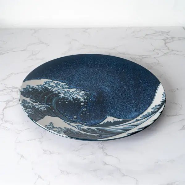 Kanagawa Great Wave 10" Porcelain Round Dinner PlatetevanaaKanagawa Great Wave 10" Porcelain Round Dinner Plate