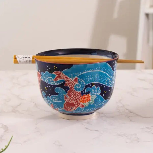 Koi Fish Bowl With Chopsticks SettevanaaKoi Fish Bowl With Chopsticks Set