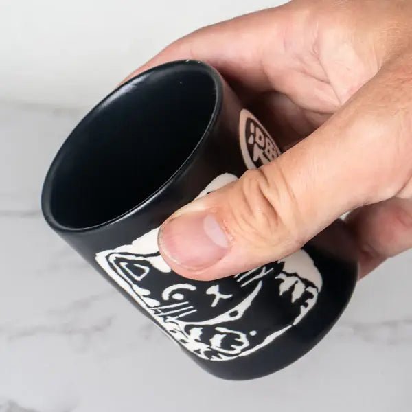 Maneki Neko Lucky Cat Tea Cup BlacktevanaaManeki Neko Lucky Cat Tea Cup Black