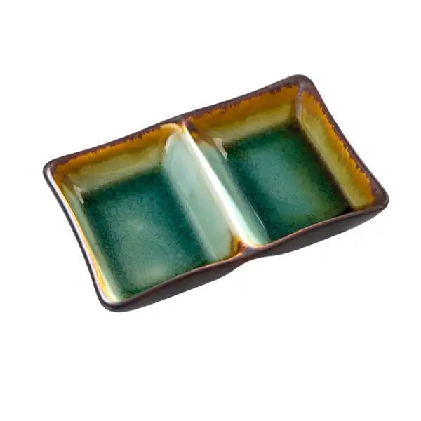 Midori Kanyu 4oz 5.25"L Divided Rectangle Sauce DiSHtevanaaMidori Kanyu 4oz 5.25"L Divided Rectangle Sauce DiSH