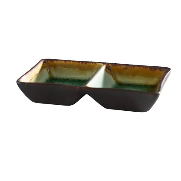 Midori Kanyu 4oz 5.25"L Divided Rectangle Sauce DiSHtevanaaMidori Kanyu 4oz 5.25"L Divided Rectangle Sauce DiSH