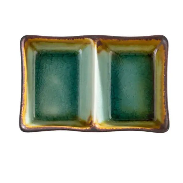 Midori Kanyu 4oz 5.25"L Divided Rectangle Sauce DiSHtevanaaMidori Kanyu 4oz 5.25"L Divided Rectangle Sauce DiSH