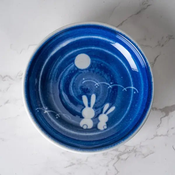 Moon Rabbit Design 2oz Porcelain Sauce DishtevanaaMoon Rabbit Design 2oz Porcelain Sauce Dish