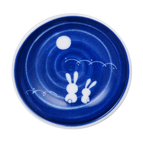 Moon Rabbit Design 2oz Porcelain Sauce DishtevanaaMoon Rabbit Design 2oz Porcelain Sauce Dish