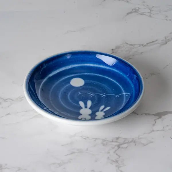 Moon Rabbit Design 2oz Porcelain Sauce DishtevanaaMoon Rabbit Design 2oz Porcelain Sauce Dish