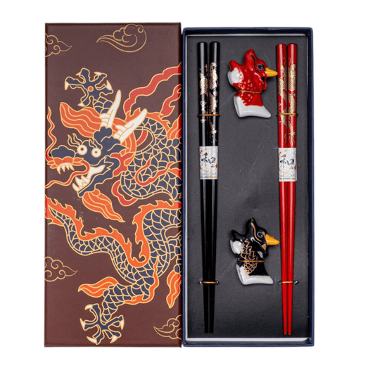 Oriental Dragon 2 Pair Chopsticks and Chopsticks Rests Gift SettevanaaOriental Dragon 2 Pair Chopsticks and Chopsticks Rests Gift Set