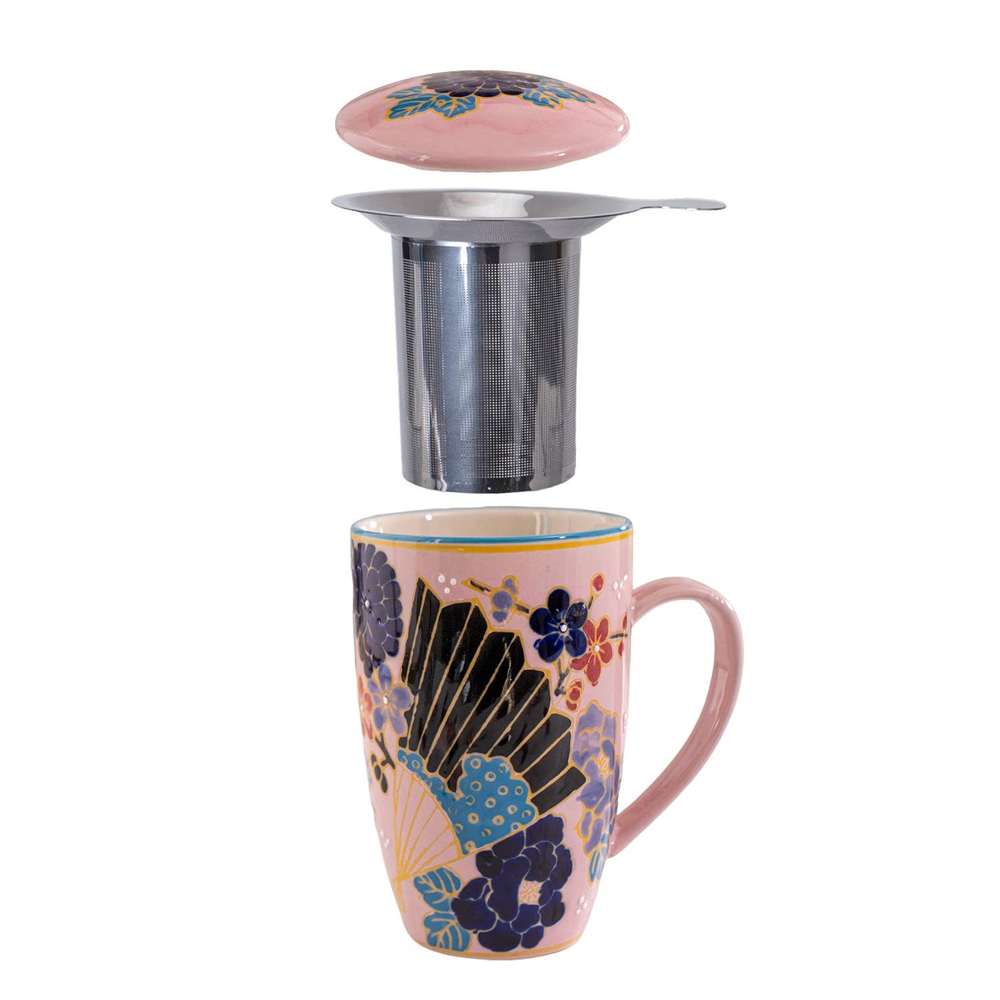 Porcelain Tea Mug with Infuser - Festival FantevanaaPorcelain Tea Mug with Infuser - Festival Fan