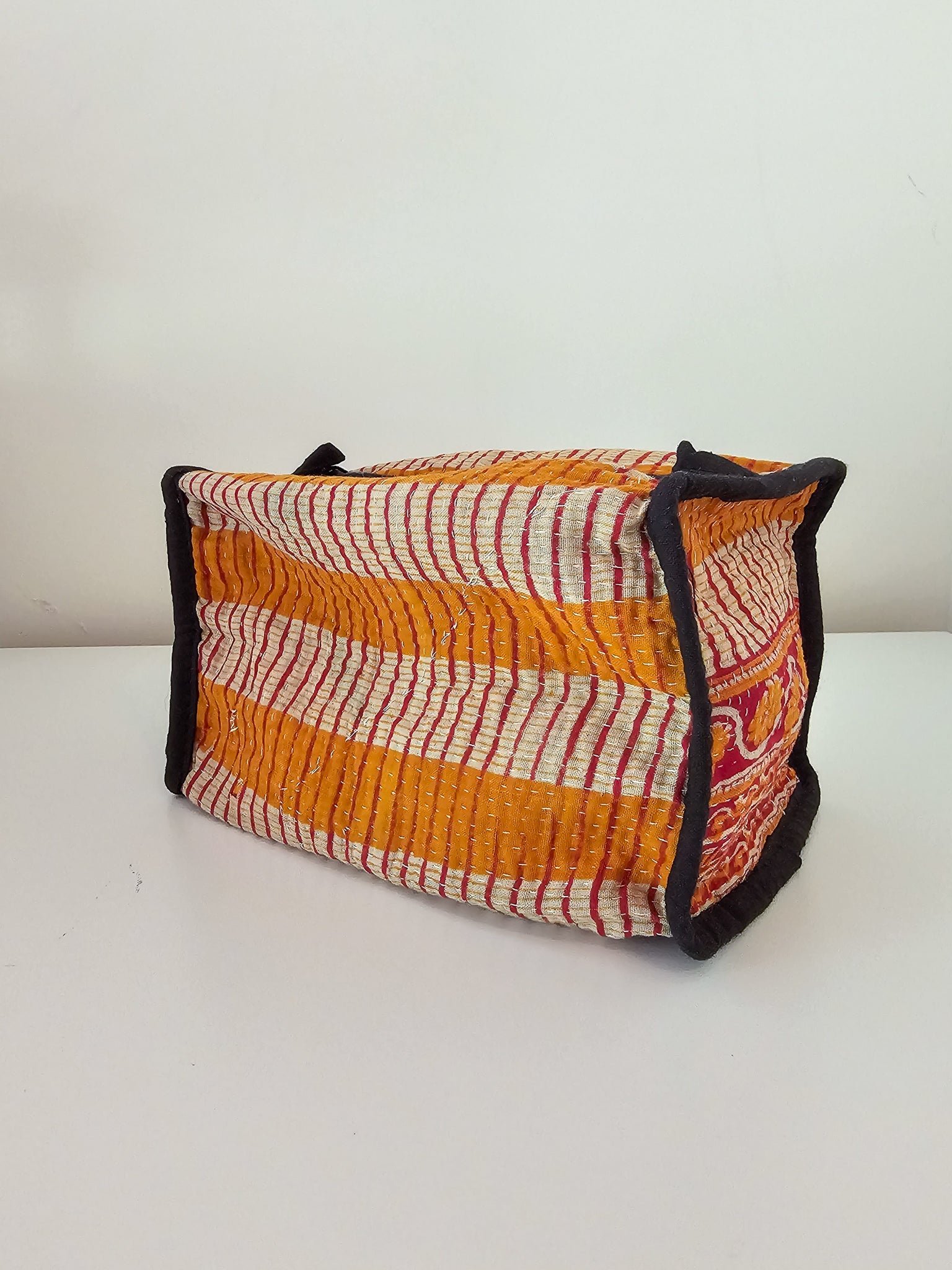 Recycled Cotton Kantha Square PouchtevanaaRecycled Cotton Kantha Square Pouch