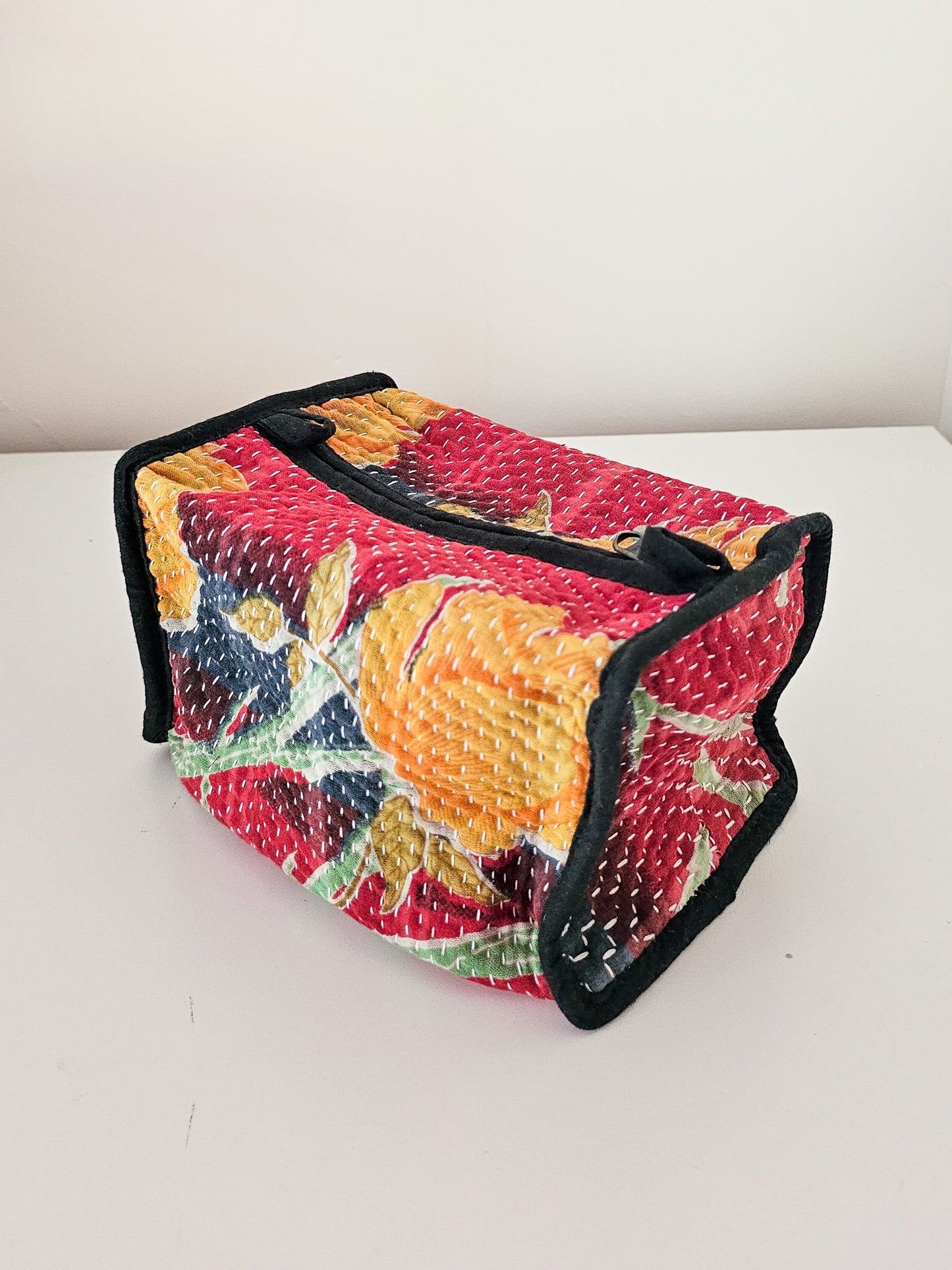 Recycled Cotton Kantha Square PouchtevanaaRecycled Cotton Kantha Square Pouch