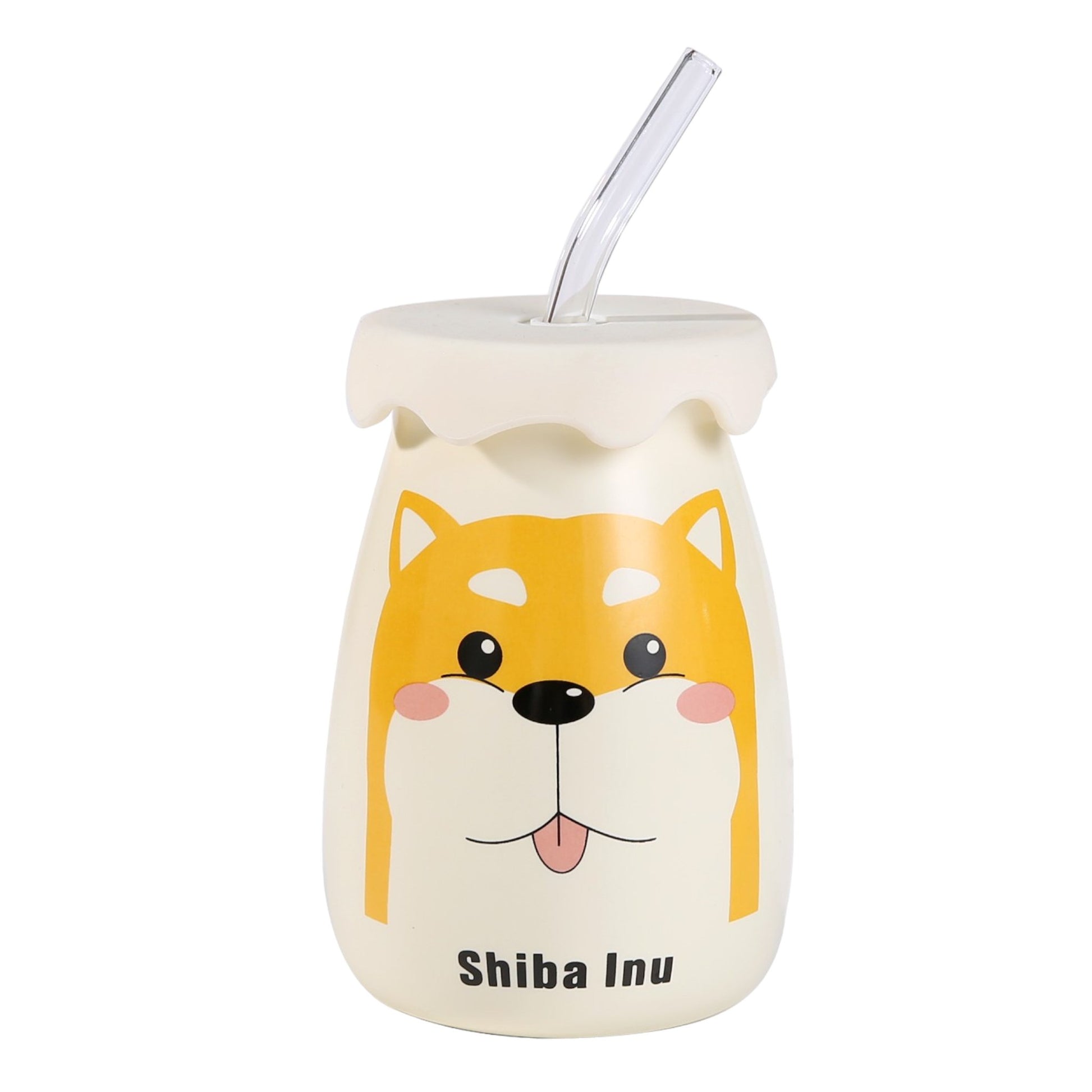 Shiba Inu Dog 14oz Mug With Lid and Straw (12/36)tevanaaShiba Inu Dog 14oz Mug With Lid and Straw (12/36)