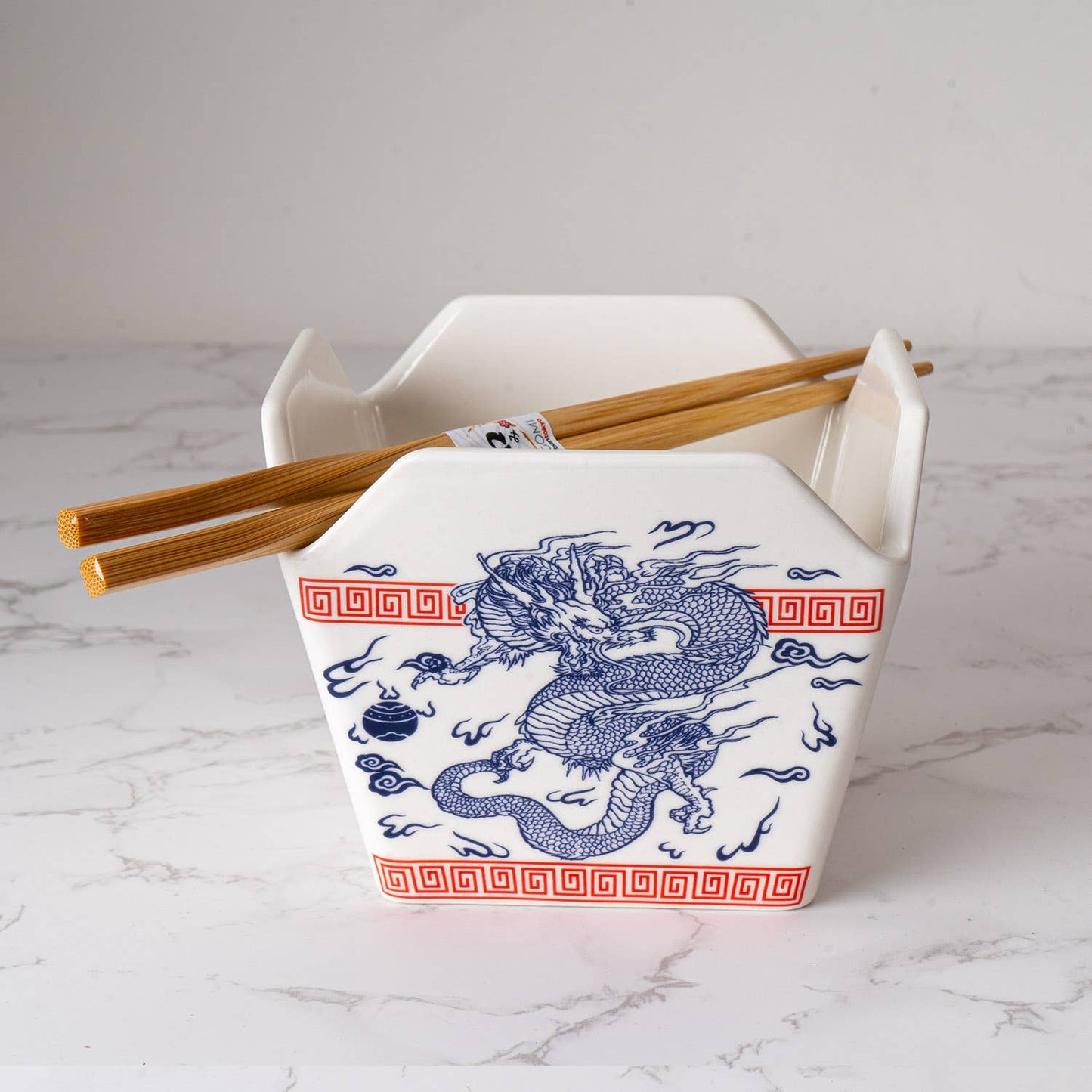 Takeout Box Dinner Bowl With Chopsticks - DragontevanaaTakeout Box Dinner Bowl With Chopsticks - Dragon