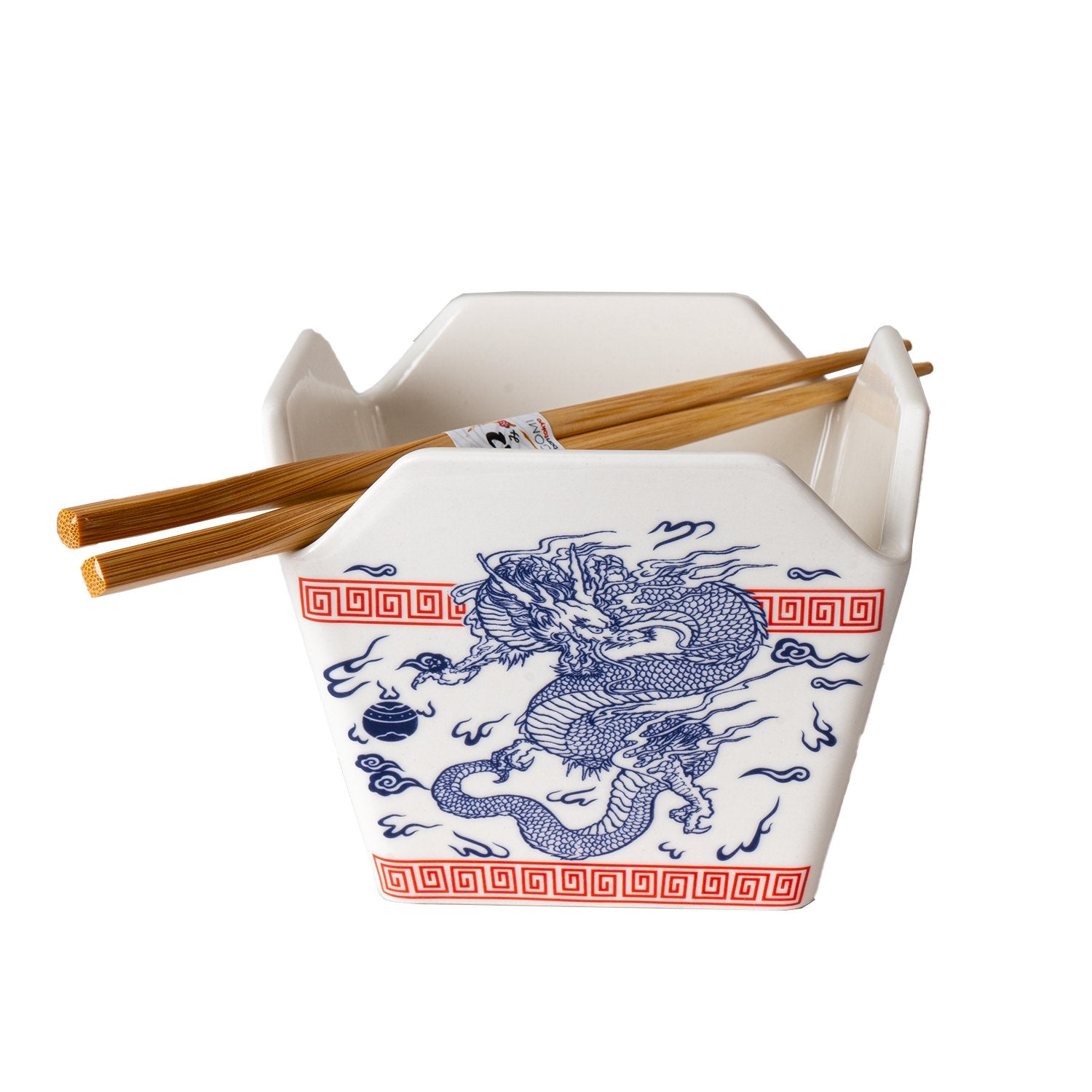 Takeout Box Dinner Bowl With Chopsticks - DragontevanaaTakeout Box Dinner Bowl With Chopsticks - Dragon