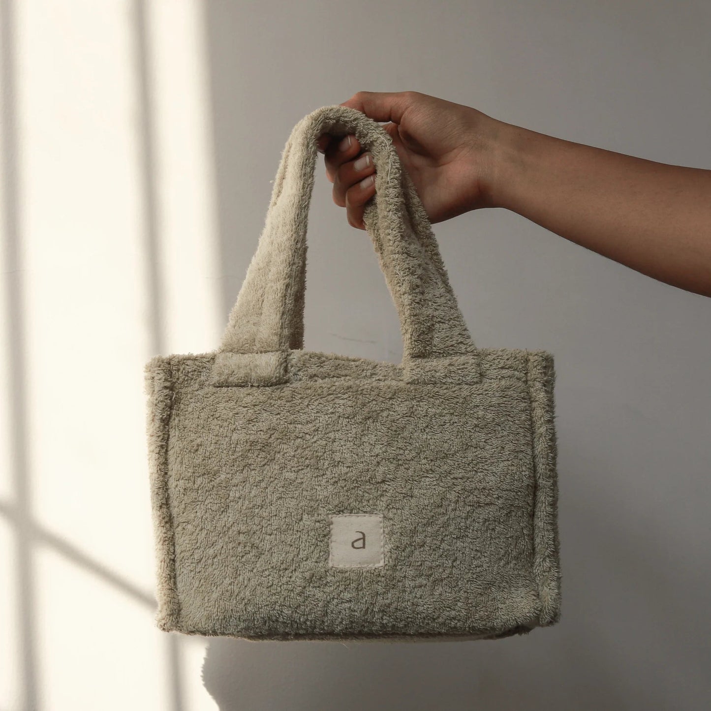 The Mini Cloud Terry Tote Bag in Sage Greentevanaa