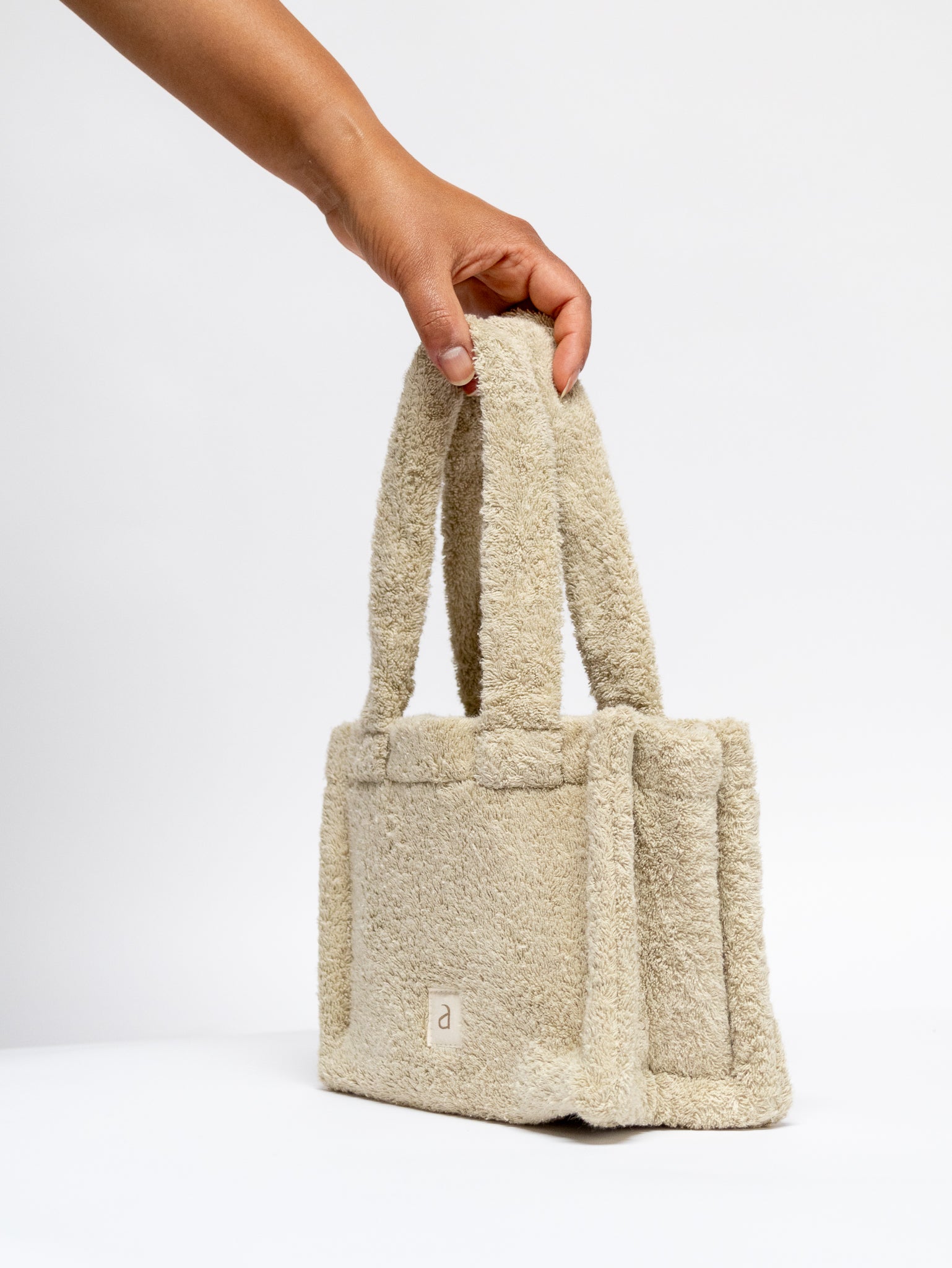 The Mini Cloud Terry Tote Bag in Sage Greentevanaa