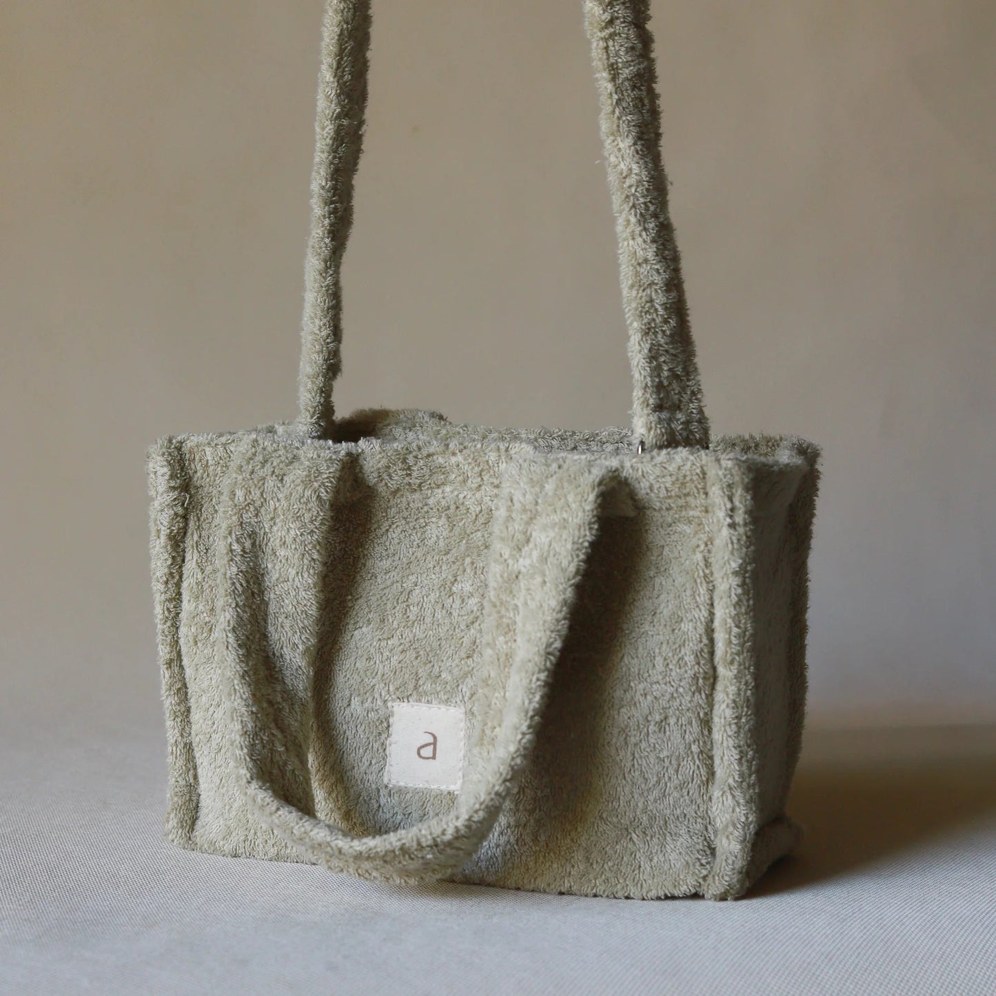 The Mini Cloud Terry Tote Bag in Sage Greentevanaa