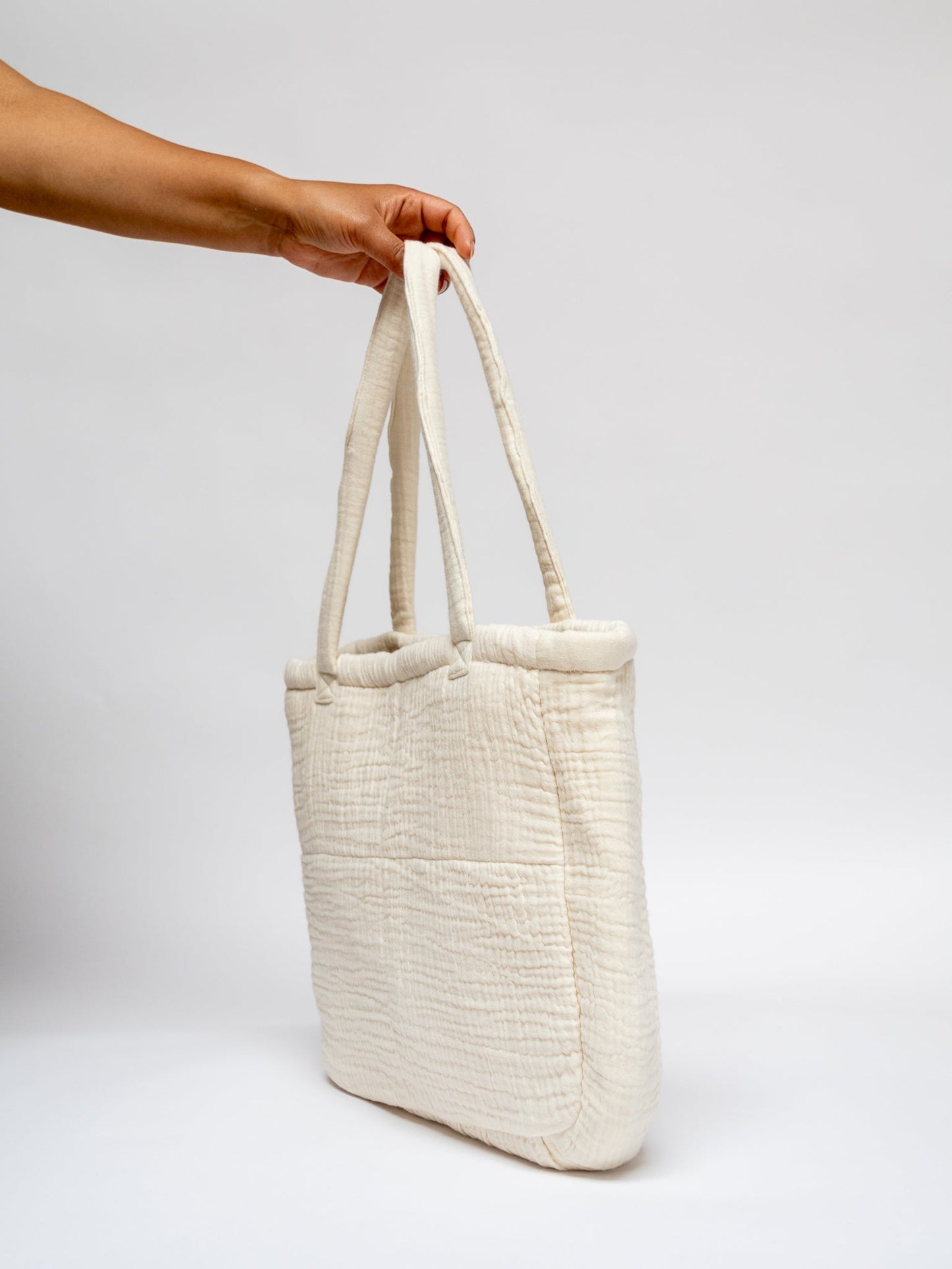 The Muslin Grid Tote Bag Naturaltevanaa