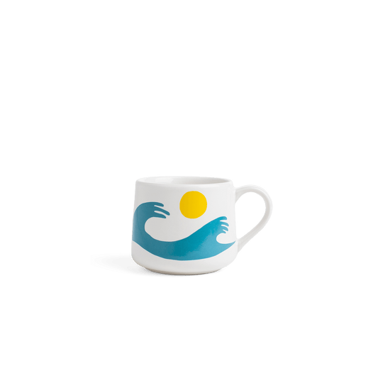 Ty Williams - Blue Waves - 12oz Crescent MugtevanaaTy Williams - Blue Waves - 12oz Crescent Mug