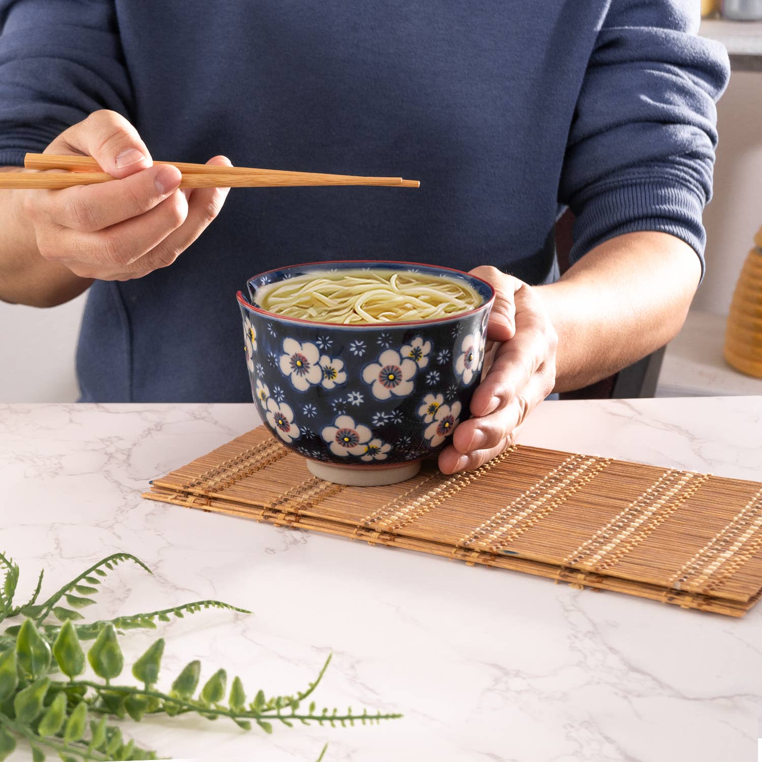 Ume Plum Design 18oz 5.25"D Bowl With Chopsticks SettevanaaUme Plum Design 18oz 5.25"D Bowl With Chopsticks Set